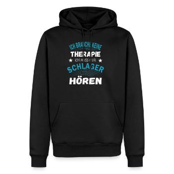 Keine Therapie Schlager Party Tanzmusik Geschenk - Männer Premium Bio Hoodie - Schwarz - Vorne - Nico (187cm)