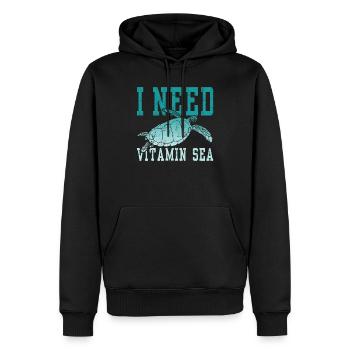 I need Vitamin Sea Turtle - Männer Premium Bio Hoodie - Schwarz - Vorne - Nico (187cm)