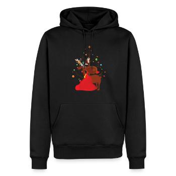 Weihnachten Rentier Frohe Weihnachten - Männer Premium Bio Hoodie - Schwarz - Vorne - Nico (187cm)