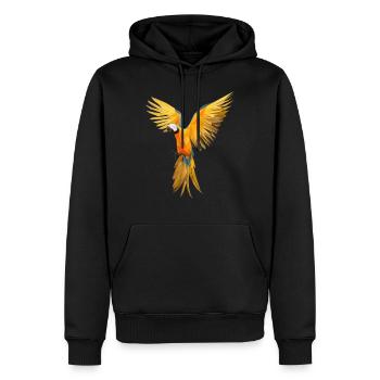 Perroquet low poly - Sweat à capuche Premium bio Homme - noir - Devant - Nico (187cm)