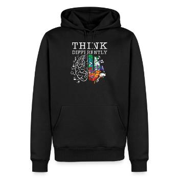 Think Differently Art Nerds Smart Geek - Männer Premium Bio Hoodie - Schwarz - Vorne - Nico (187cm)