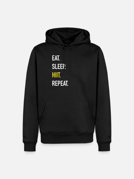 HIIT High-Intensive-Interval-Training Workout - Männer Premium Bio Hoodie - Schwarz