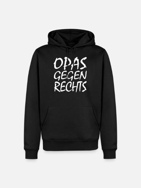 Opas gegen rechts - Männer Premium Bio Hoodie - Schwarz