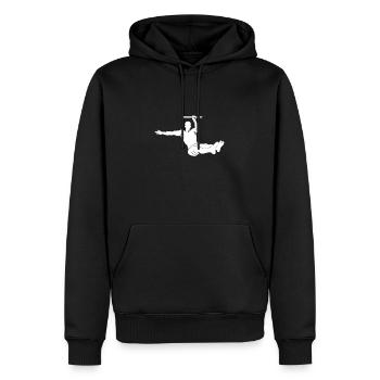 Idée cadeau L-Sit Calisthenics athlète poids corporel - Sweat à capuche Premium bio Homme - noir - Devant - Nico (187cm)