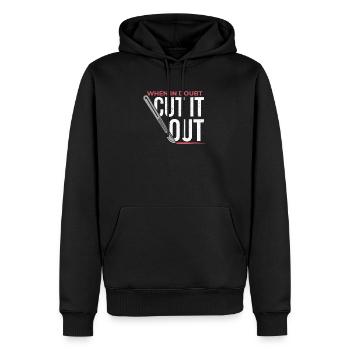 En cas de doute Cut It Out Scalpel chirurgien - Sweat à capuche Premium bio Homme - noir - Devant - Nico (187cm)
