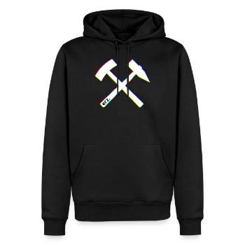 Schlägel & Eisen - Erzgebirge Mode et habillement - Sweat à capuche Premium bio Homme - noir - Devant - Nico (187cm)