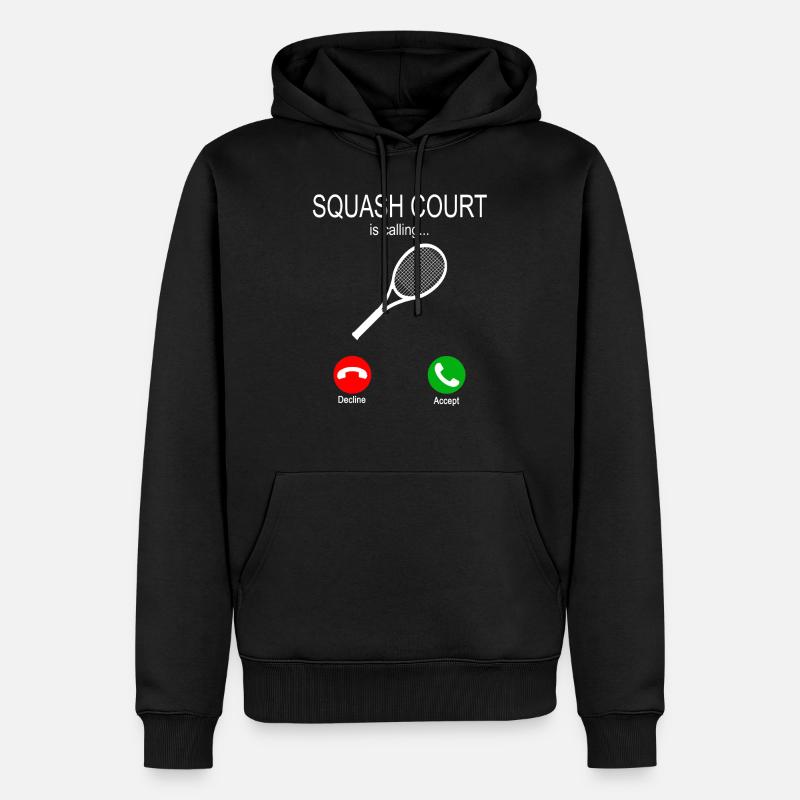 Squash Court is calling - Männer Premium Bio Hoodie - Schwarz