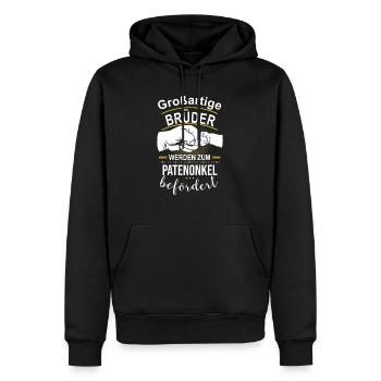 Großartige Brüder werden zum Patenonkel befördert - Männer Premium Bio Hoodie - Schwarz - Vorne - Nico (187cm)