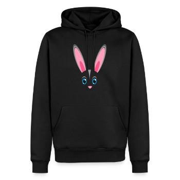 Costume d'Halloween paresseux visage animal drôle de lapin - Sweat à capuche Premium bio Homme - noir - Devant - Nico (187cm)