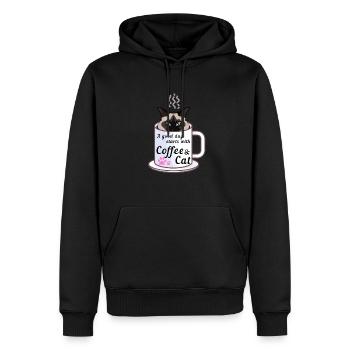 Une bonne journée commence avec un café et un chat Birman - Sweat à capuche Premium bio Homme - noir - Devant - Nico (187cm)