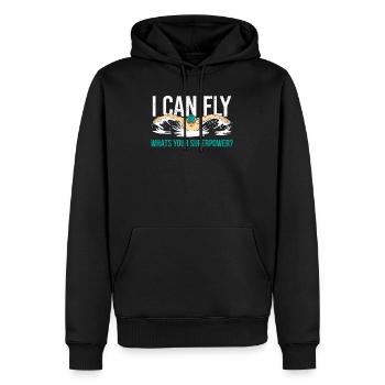 I can fly whats your superpower? Schwimmen Kraulen - Männer Premium Bio Hoodie - Schwarz - Vorne - Nico (187cm)