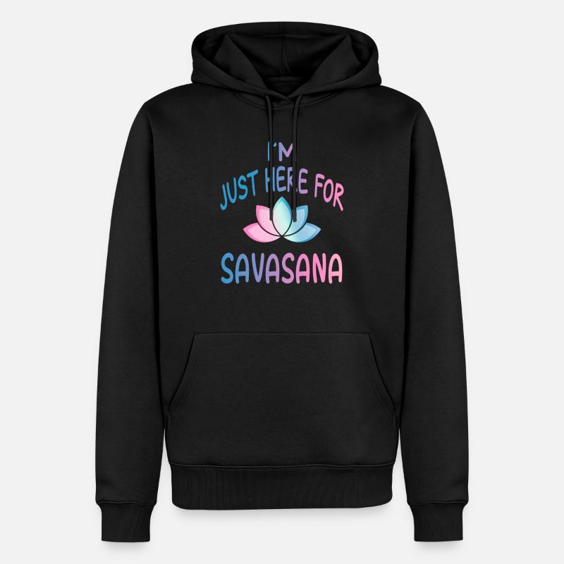 Yoga savasana - Sweat à capuche Premium bio Homme - noir