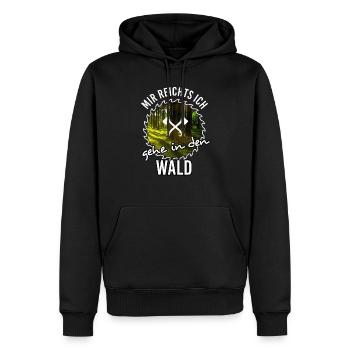 Mir reichts ich gehe in den Wald - Männer Premium Bio Hoodie - Schwarz - Vorne - Nico (187cm)