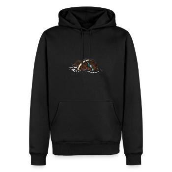 Cookie - Sweat à capuche Premium bio Homme - noir - Devant - Nico (187cm)