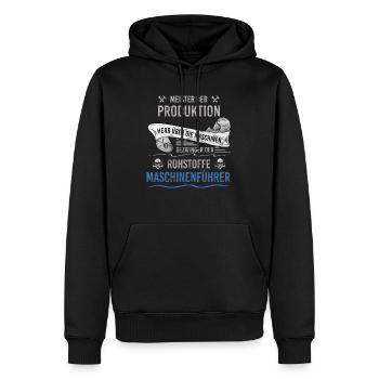 Meister der Produktion Maschinenführer - Männer Premium Bio Hoodie - Schwarz - Vorne - Nico (187cm)