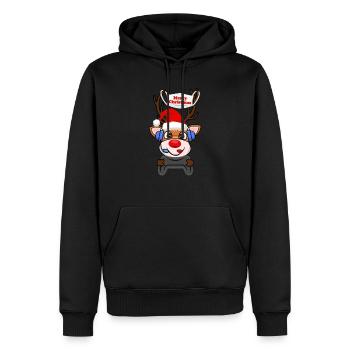 Gaming Zocker Weihnachten Rentier Corona Maske - Männer Premium Bio Hoodie - Schwarz - Vorne - Nico (187cm)