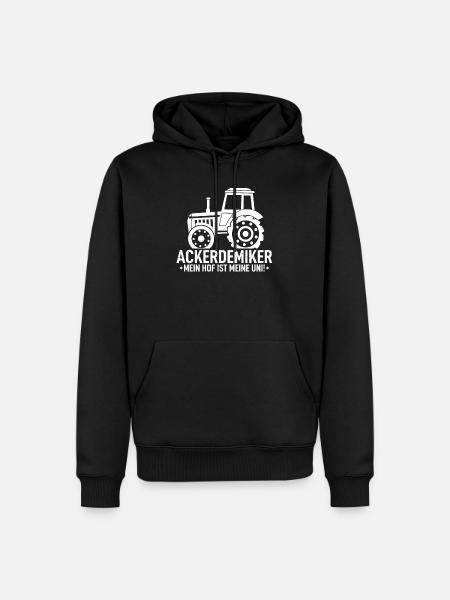 Ackerdemiker Spruch Landwirtschaft Trecker Bauer - Männer Premium Bio Hoodie - Schwarz