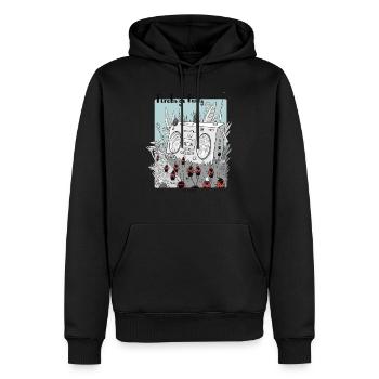 Soirée Firebugs - Sweat à capuche Premium bio Homme - noir - Devant - Nico (187cm)