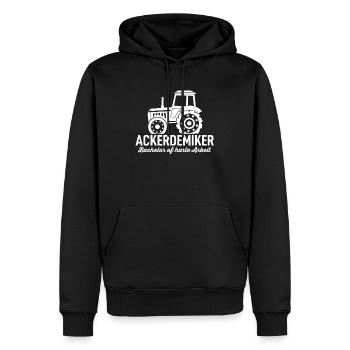 Ackerdemiker Biobauer Bauer Landwirt Trecker Jungs - Männer Premium Bio Hoodie - Schwarz - Vorne - Nico (187cm)