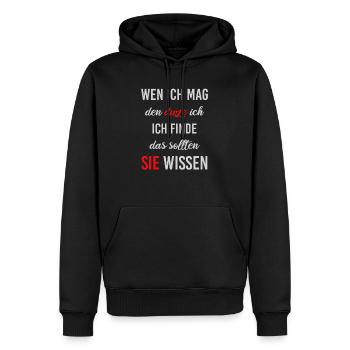 Ich hasse Menschen lustiger Spruch für Zyniker - Männer Premium Bio Hoodie - Schwarz - Vorne - Nico (187cm)