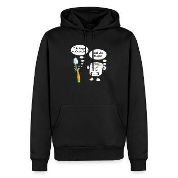 Zahnbürste Klopapier Ich hasse meinen Job - Männer Premium Bio Hoodie - Schwarz - Vorne - Nico (187cm)