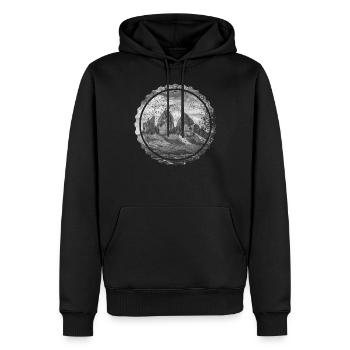 Three Peaks Dolomites Geometric shape Polygon - Men’s Premium Organic Hoodie - black - Front - Nico (187cm)