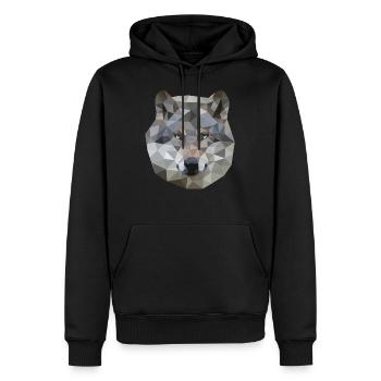 Formes géométriques de polygone de loup - Sweat à capuche Premium bio Homme - noir - Devant - Nico (187cm)