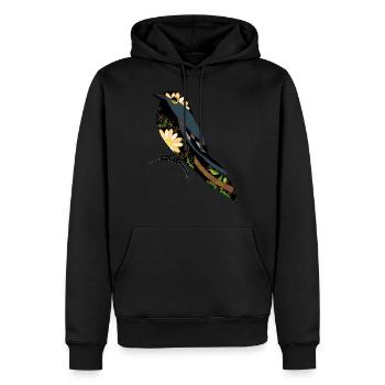 Oiseau - Sweat à capuche Premium bio Homme - noir - Devant - Nico (187cm)