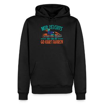 Assez pour moi, je vais faire du karting - Sweat à capuche Premium bio Homme - noir - Devant - Nico (187cm)