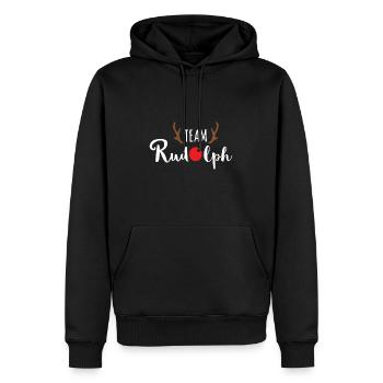 Logo de Noël de l’équipe Rudolph - Sweat à capuche Premium bio Homme - noir - Devant - Nico (187cm)