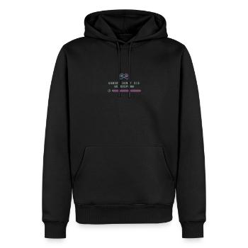 Les joueurs ne meurent pas, nous réapparaissent | Motif de joueur - Sweat à capuche Premium bio Homme - noir - Devant - Nico (187cm)