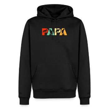 Retro Chat Papa Chemise, Drôle Papa Chat Père Cadeau - Sweat à capuche Premium bio Homme - noir - Devant - Nico (187cm)