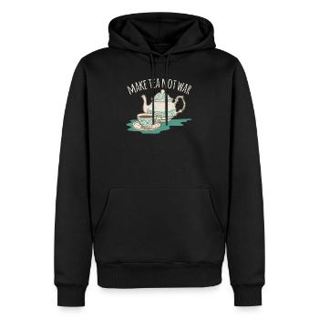 Make tea not war World Peace Zen Meditate - Männer Premium Bio Hoodie - Schwarz - Vorne - Nico (187cm)