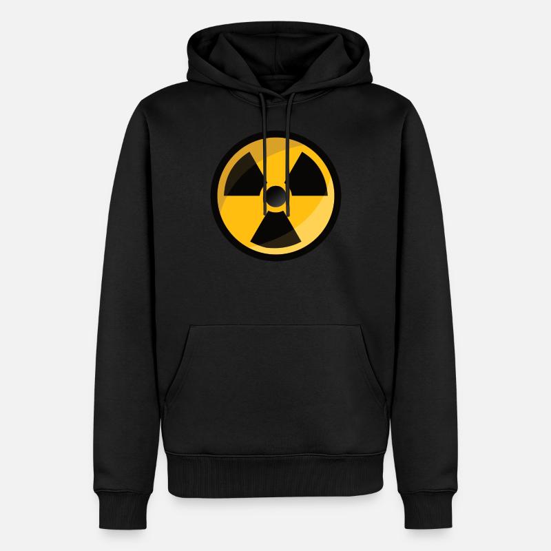 Strahlenwarnzeichen Radioaktiv Atom Zeichen - Männer Premium Bio Hoodie - Schwarz