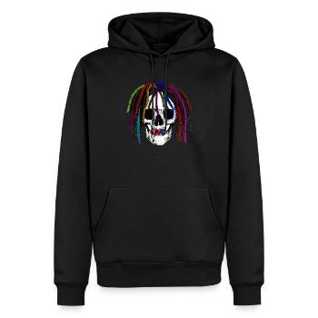 Jamaïque Reggae Rasta Rasta Dreadlock Skull - Sweat à capuche Premium bio Homme - noir - Devant - Nico (187cm)