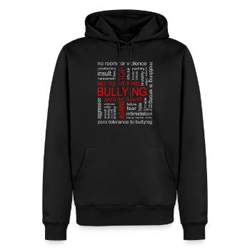 Arrêtez l'intimidation - Sweat à capuche Premium bio Homme - noir - Devant - Nico (187cm)