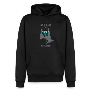 JC S back türkis - Sweat à capuche Premium bio Homme - noir - Devant - Nico (187cm)