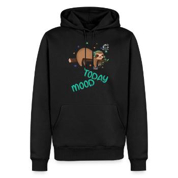 Fauler Tag, Faultier Tag, erholsamer Tag, schläfriger Tag. - Männer Premium Bio Hoodie - Schwarz - Vorne - Nico (187cm)
