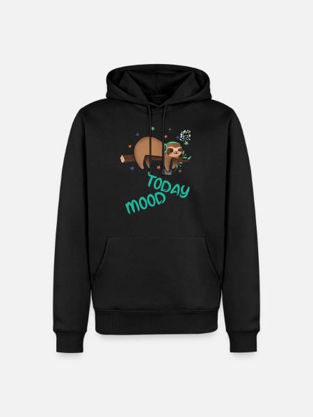 Doven dag, dovendyr dag, afslappende dag, søvnig dag. - Herre Premium økologisk hoodie - sort