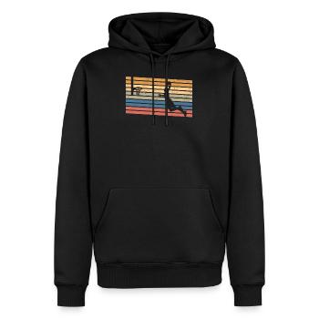 Cadeau de sport de ballon de basket vintage - Sweat à capuche Premium bio Homme - noir - Devant - Nico (187cm)