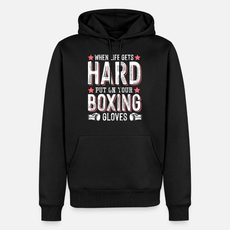 Boxe boxe dure - Sweat à capuche Premium bio Homme - noir