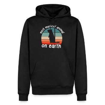 Murmeltier Musik Alpen Pfeiffen Instrument Schlaf - Männer Premium Bio Hoodie - Schwarz - Vorne - Nico (187cm)