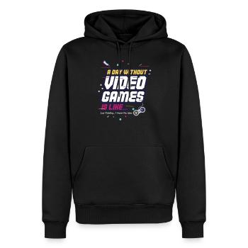 A day without video games is like - gaming - Men’s Premium Organic Hoodie - black - Front - Nico (187cm)