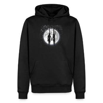 Moon star couple romantic valentines day gift - Men’s Premium Organic Hoodie - black - Front - Nico (187cm)