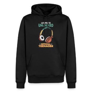 Level 13 unlocked teenager gift 13th birthday - Men’s Premium Organic Hoodie - black - Front - Nico (187cm)