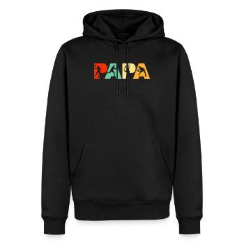 Tennis Papa, Retro Papa Tennis Father’s Gift - Sweat à capuche Premium bio Homme - noir - Devant - Nico (187cm)
