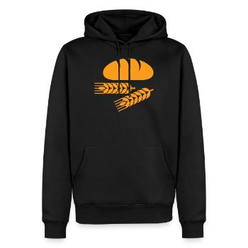 Bread and wheat - Men’s Premium Organic Hoodie - black - Front - Nico (187cm)