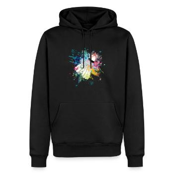 A eau explosion de couleur Splash Design Ressortball - Sweat à capuche Premium bio Homme - noir - Devant - Nico (187cm)