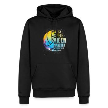 Play like a girl - Volleyball Sand Sport Mädchen - Männer Premium Bio Hoodie - Schwarz - Vorne - Nico (187cm)