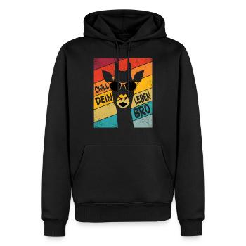 Chiller Giraffe Chill ta vie Giraffen Amour - Sweat à capuche Premium bio Homme - noir - Devant - Nico (187cm)